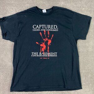 Vintage The Basement A Live Escape Room Experience T Shirt 2XL XL Horror Terror